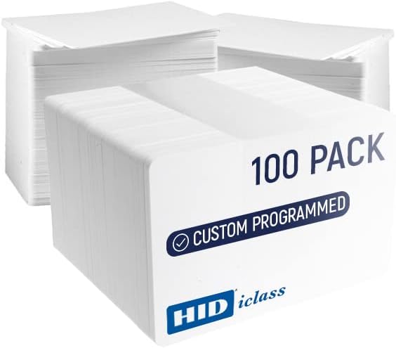 Tarjetas HID iClass programadas personalizadas, HID genuino, formato H10301 de 26 bits (100)