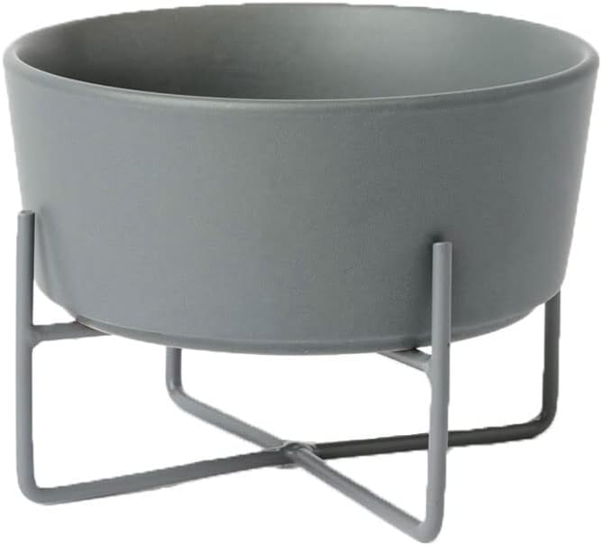 Waggo Simple – Soporte sólido para cuenco y cuenco para perros, soporte individual de hierro con comedero de cerámica individual o cuenco de agua,