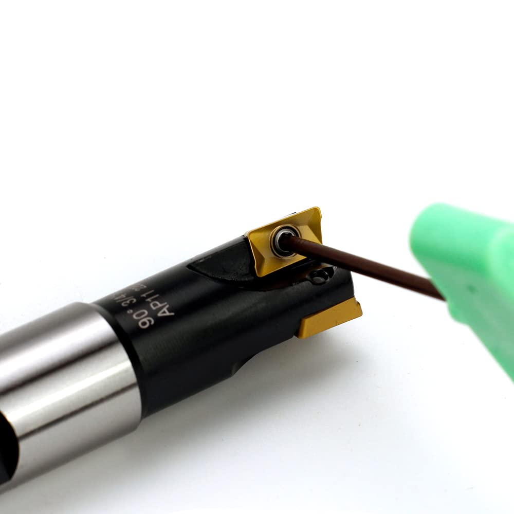 OSCARBIDE Molino de extremo indexable Vástago recto de 34″, diámetro de corte de 34″, longitud total de 3-12″, 90 grados, flauta AP11,3 con 3 piezas