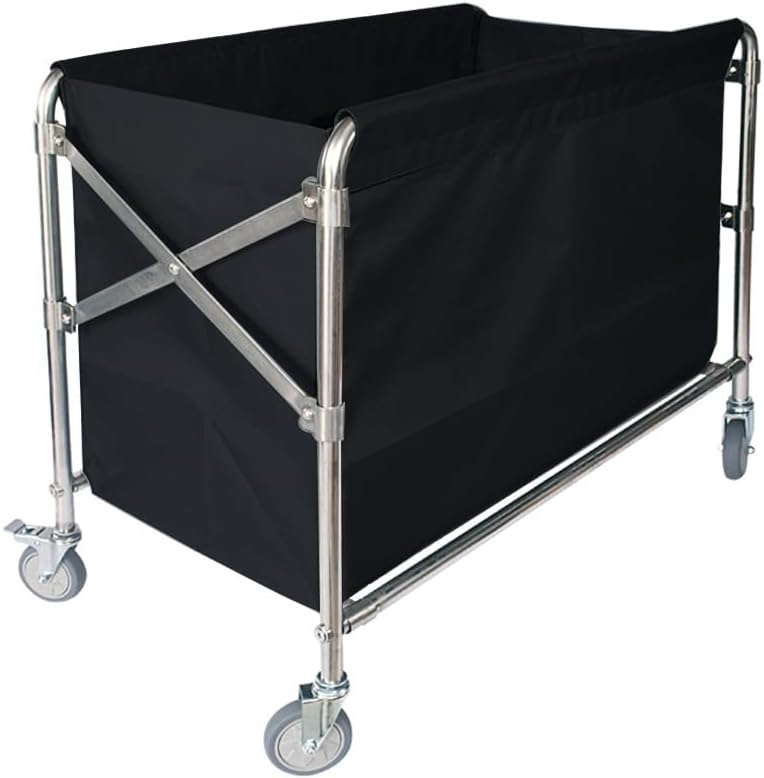 XIJIXILI Carrito de lavandería con rueda, industrial de 12 bushel (400 litros), plegable comercial, cesta grande y resistente, cesta de lavandería