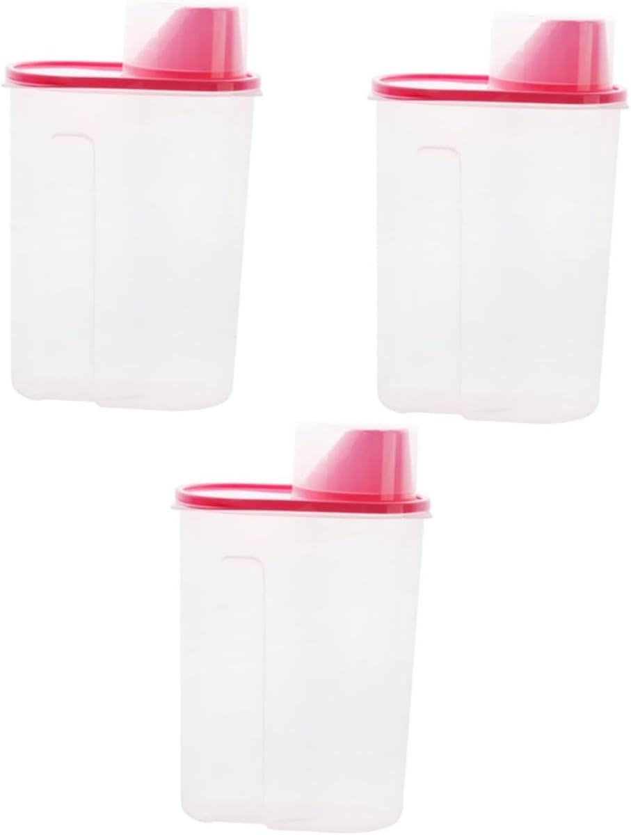 NOLITOY Tarro de almacenamiento de despensa de 3 piezas contenedor de almacenamiento de alimentos para mascotas, almacenamiento de nueces de cocina,