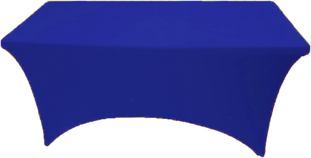 Mantel de mesa de elastano elástico azul rey de 8 pies para mesa plegable rectangular ajustable