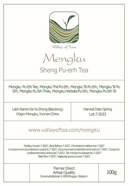 Sheng Pu er Té Yunnan – Mengku Young Pu-erh Té – Pu erh crudo Té Yunnan China – Pu Er chino o té rojo Pu-erh – Puh Er – Puer té desnudo – Pu-Erh Té