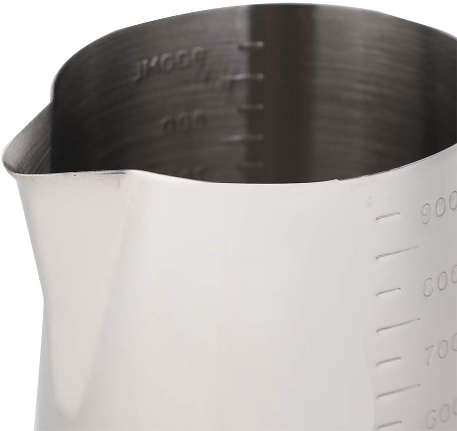 Jarra de leche de 34 onzas33.8 fl oz, jarra de espuma de leche, espumador de leche, jarra de leche para café, taza de vaporizador, taza de café de