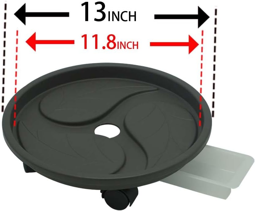 Visionfly 4 unidades de 13 pulgadas con contenedor de agua integrado y 4 ruedas, carrito de jardín con ruedas, capacidad de carga de 130 libras