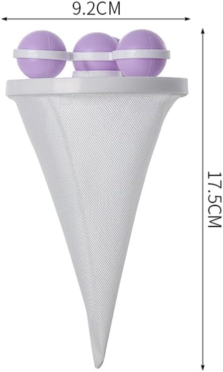 Bolsa de filtro de pelo para lavadora, recogedor de pelo de mascotas, bolsa removedor de pelusas reutilizable para ropa de cama, color morado