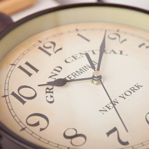 Ykybhx Reloj de pared de doble cara, de hierro forjado, estilo vintage, de dos caras, estilo europeo, clásico, para jardín, decoración del hogar,