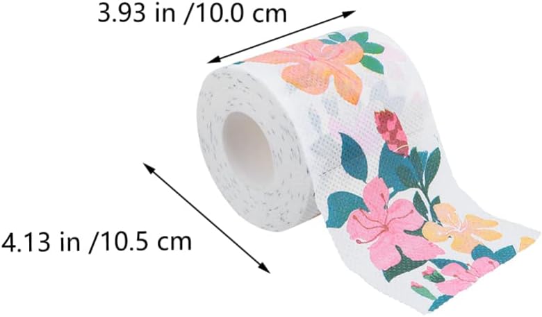 jojofuny Regalos a granel, 2 rollos de papel higiénico floral para fiesta, papel higiénico de dinero falso con flores novedosas, rollo de papel