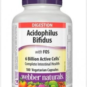Webber Naturals Acidophilus con Bifidus y FOS, 180 cápsulas Webber Naturals Acidophilus con Bifidus y FOS, 180 cápsulas