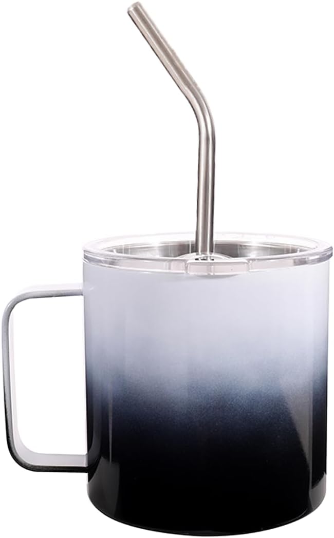 Vaso de café personalizado de 12 onzas – Parte inferior antideslizante de silicona y aislamiento al vacío de doble pared – Vaso de acero inoxidable