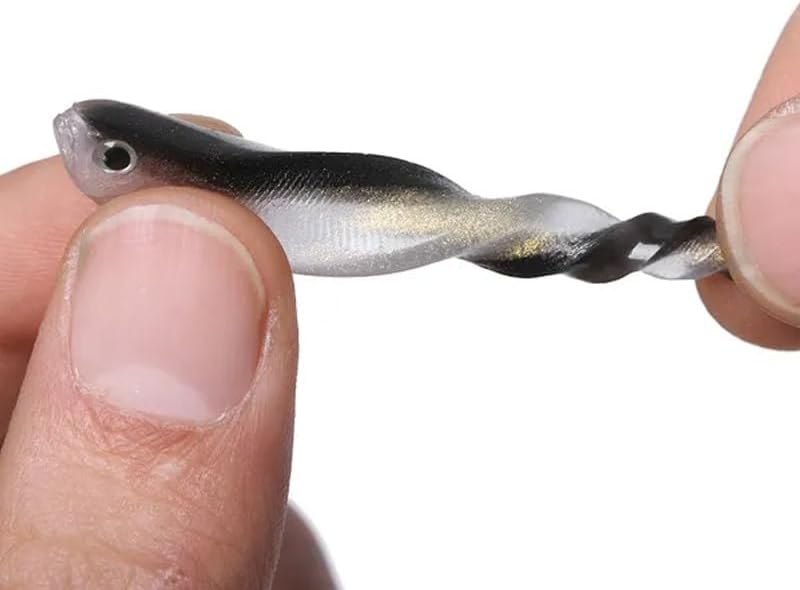 20 unids 10 unidsbolsa 3.1 in gusanos de camarón suave cebo de pescado plata silicona wobblers equipo de pesca jigging cebo de pesca jig cabeza cebo