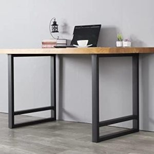 SSS Furniture Juego de 2 patas de mesa de metal resistente de tubo cuadrado de hierro para escritorio, patas de mesa de comedor, oficina, patas de SSS Furniture Juego de 2 patas de mesa de metal resistente de tubo cuadrado de hierro para escritorio, patas de mesa de comedor, oficina, patas de