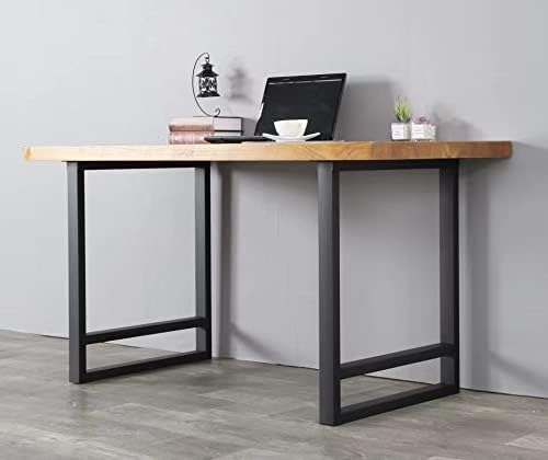 SSS Furniture Juego de 2 patas de mesa de metal resistente de tubo cuadrado de hierro para escritorio, patas de mesa de comedor, oficina, patas de