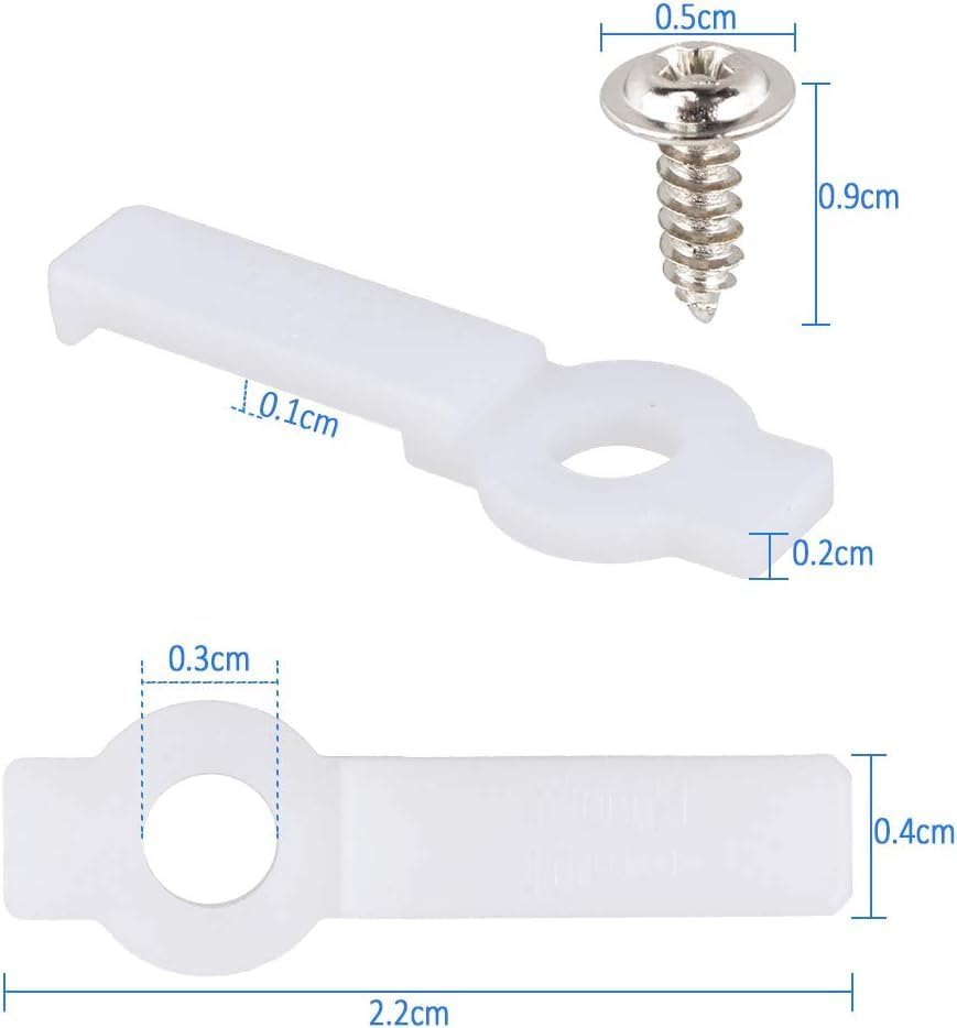 Paquete de 200 clips de tira de luces LED, soportes de montaje de tira LED, clips de luces LED, clips de cuerda con 200 tornillos (ideal para tira