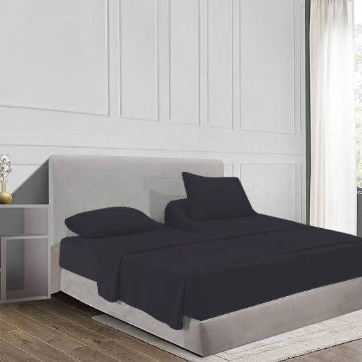 Silentnight 4 Piece 800 Thread Count 100% Egyptian Cotton Top Split King Sheets for Adjustable Bed for Sleep Number Bed 34″ Flex Top Sheet 15″ Deep