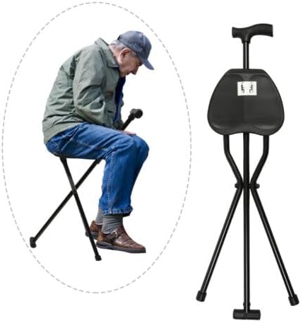 220 libras plegable asiento palo portátil viaje caña senderismo silla trípode con resistente ajustable ancianos muleta multifuncional 2 en 1