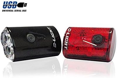 Juego de luces LED recargables USB para bicicletas, delanterotrasero