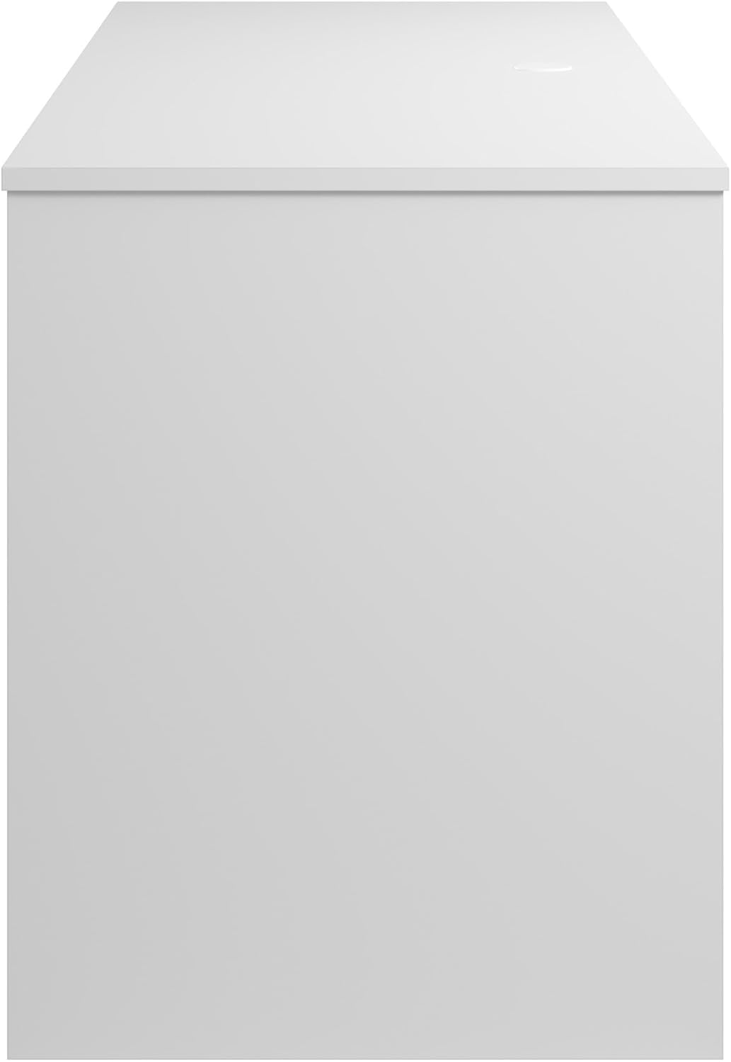 Bush Furniture Somerset – Escritorio de oficina de 54 W con cajón y armario de almacenamiento en color blanco  Mesa de computadora para estación de