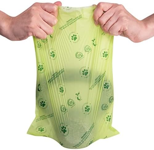 Bolsas biodegradables para excrementos de perro, 100% compostables certificadas, 13 x 9 pulgadas, sin plástico, respetuosas con el medio ambiente, a