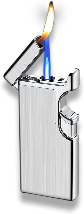 JEOKWMS Encendedor de antorcha de recambio de butano, encendedores fríos de doble llama para velas, cocina, barbacoa, regalos de campamento para