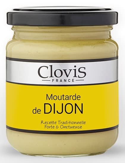CLOVIS FRANCE – Mostaza clásica Dijon – 2 tarros de vidrio de 7.05 oz  200 gr
