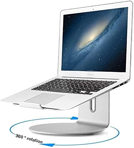 Laptop Stand,360 Rotation Aluminum Alloy Material Durable Cooling Base Laptop Stands for 10 to 15.6 Inches Notebook Computer (Color  Silver)