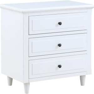 ARCLIS Mesita de noche con 3 cajones, moderna mesa auxiliar de madera, mesita de noche para dormitorio, sala de estar ARCLIS Mesita de noche con 3 cajones, moderna mesa auxiliar de madera, mesita de noche para dormitorio, sala de estar