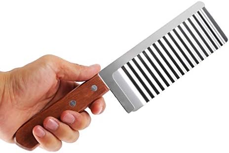 ZOSTLAND Cortador ancho de acero inoxidable, cuchillo para picar ensalada de verduras, herramienta de corte para cortar papas fritas, cuchillo