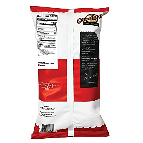 Great Lakes Potato Chips Michigan, hervidor de patatas fritas cocidas, 8 onzas bolsas (4 bolsas)