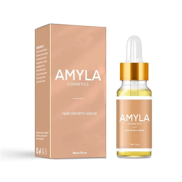 Amyla Cosmetics Suero para el crecimiento del cabello, tratamiento capilar para mujeres 1 onza líquida (1.0 fl oz)
