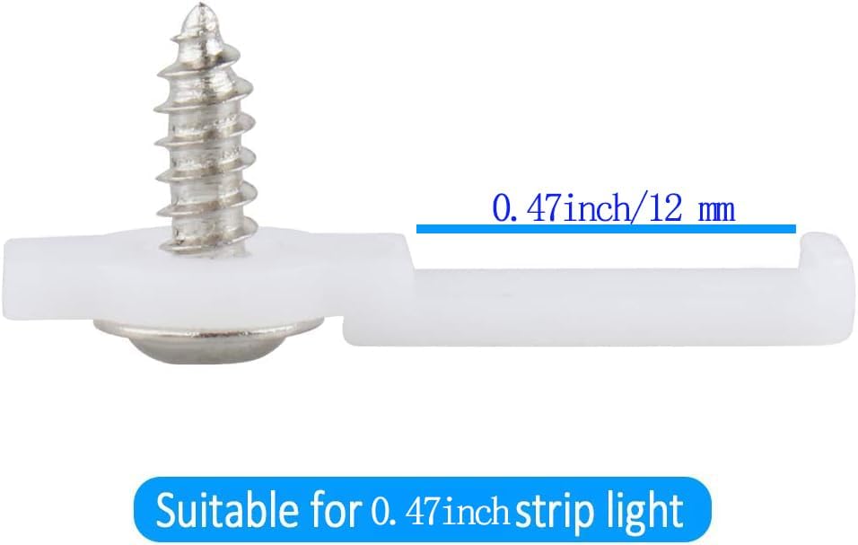 Paquete de 200 clips de tira de luces LED, soportes de montaje de tira LED, clips de luces LED, clips de cuerda con 200 tornillos (ideal para tira