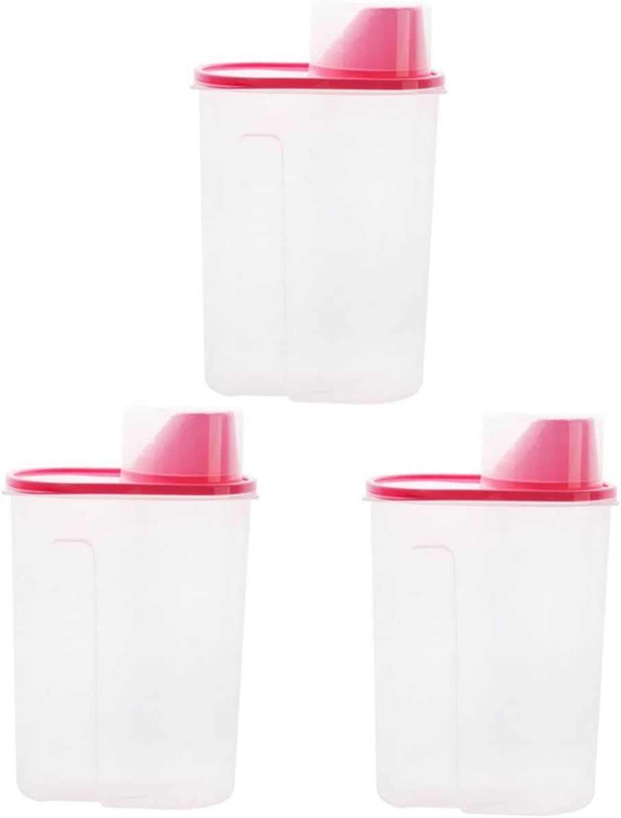 NOLITOY Tarro de almacenamiento de despensa de 3 piezas contenedor de almacenamiento de alimentos para mascotas, almacenamiento de nueces de cocina,