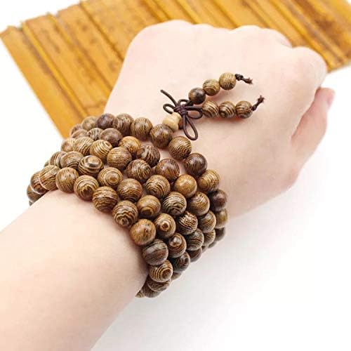 300 cuentas de madera africanas de color marrón oscuro, cuentas redondas naturales de madera para manualidades para pulseras y suministros de