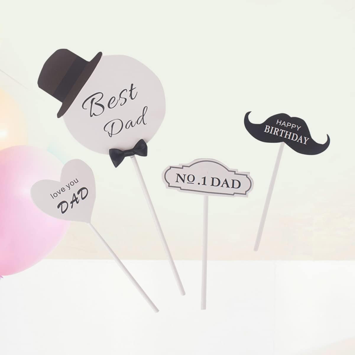 Healifty 40 Uds. Cumpleaños Uso Arco Fruta Bigote Padres Material Para Leche Alimentación Picks Favores Para Padre’ s Alimentador La Postre Fiesta