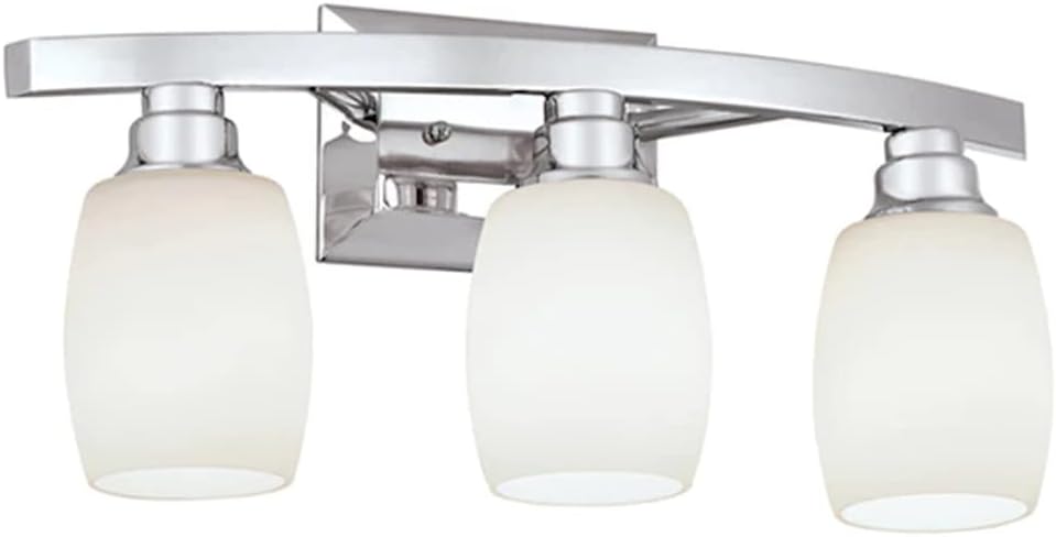Allen + Roth – Lámpara de tocador de baño con 3 luces de 21 pulgadas de ancho, acabado cromado