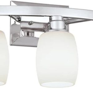 Allen + Roth – Lámpara de tocador de baño con 3 luces de 21 pulgadas de ancho, acabado cromado Allen + Roth – Lámpara de tocador de baño con 3 luces de 21 pulgadas de ancho, acabado cromado