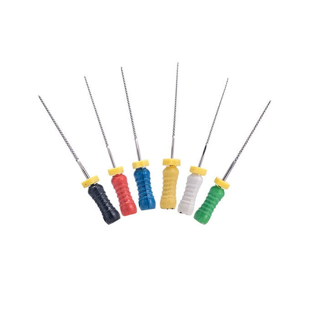 K Files – Limpiador de conducto radicular dental de 0.984 in, 6 unidades para tratamiento endodóntico (#45-80)