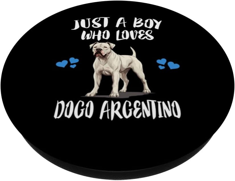 Just A Boy Who Loves Dogo Argentino Dog PopSockets Standard PopGrip
