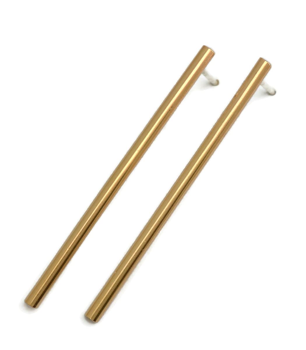 2 inch long 3mm thin 14k yellow gold filled post bar stud earrings minimalist geometric earrings for women sterling silver post (14k gold filled)