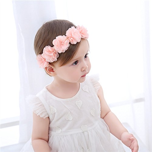 Diademas florales para niñas con cinta de grogrén y estrellas de piel sintética para niños como fiestas, bodas, fotografía, accesorios para el