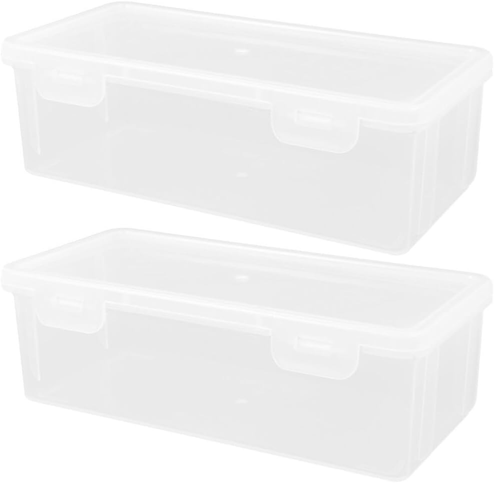 Luxshiny Contenedor de almacenamiento de pan, 2 unidades, caja de pan de cocina, caja de tostadas, hermética, de plástico, para pasteles, pan,