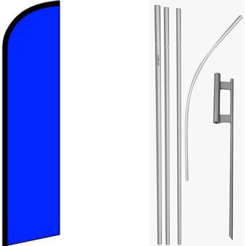 Premium Solid Color Windless Flag & 16ft Flagpole KitGround
