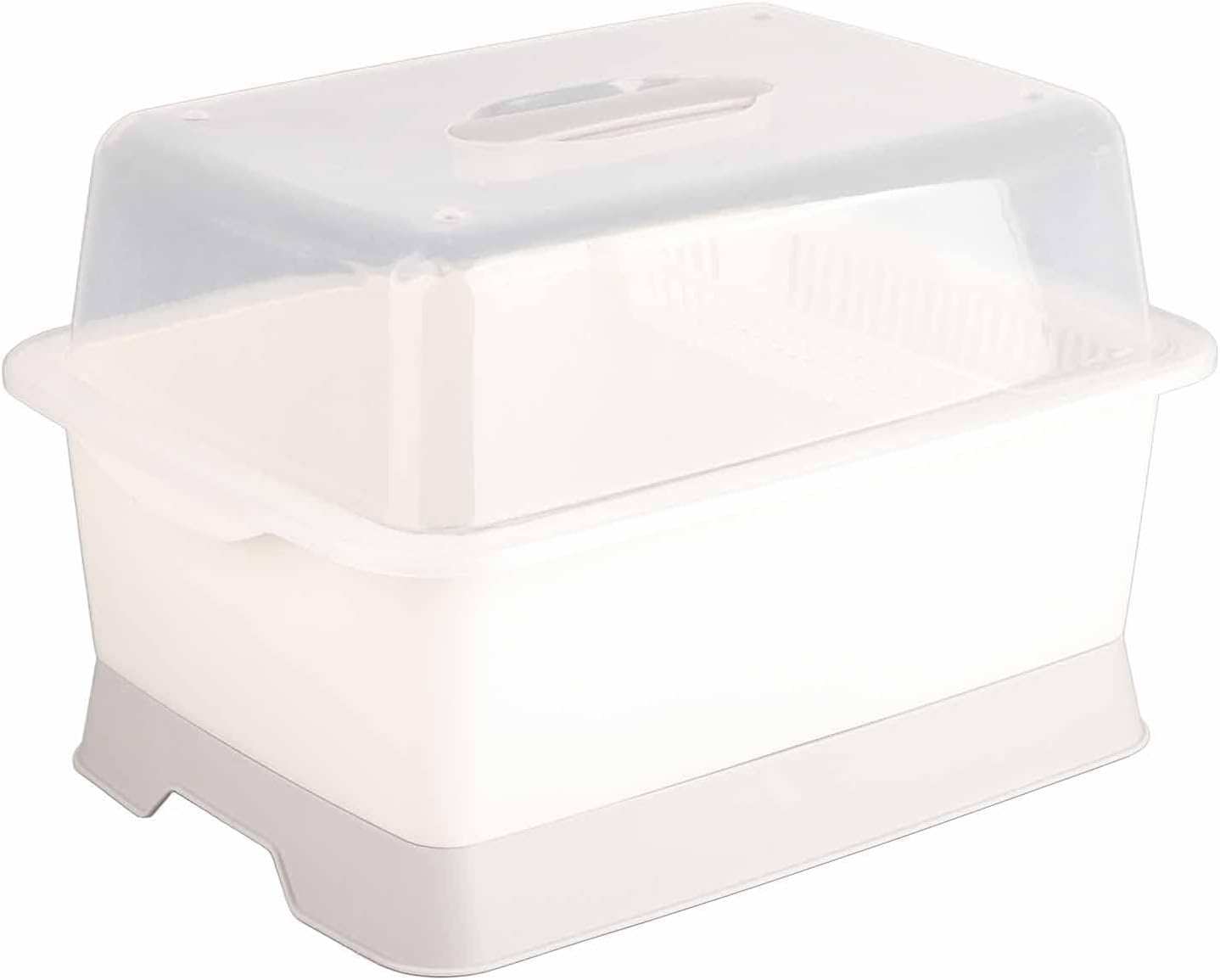 Escurridor de platos con tapa para ahorrar espacio, organizador de escurridor de platos, soporte para vajilla, escurridor de platos para encimera de