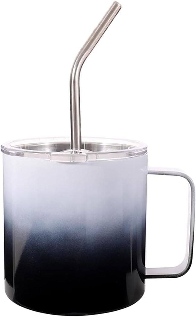 Vaso de café personalizado de 12 onzas – Parte inferior antideslizante de silicona y aislamiento al vacío de doble pared – Vaso de acero inoxidable