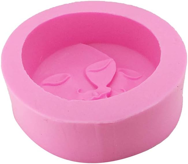 Molde de silicona con cara de luna para resina para hacer joyas, velas, gemas artificiales, arcilla polimérica, molde de fondant para pasteles
