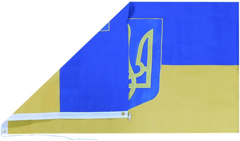 Premium 6×10 Embroidered Sewn Ukraine Ukrainian Large 6’x10′ 600D Nylon Flag