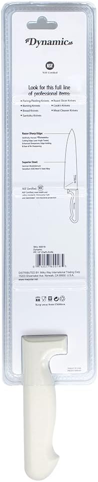 Dynamic Pro-Grip Santoprene, Cuchillo de chef Softgrip de 10 pulgadas, blanco, grande