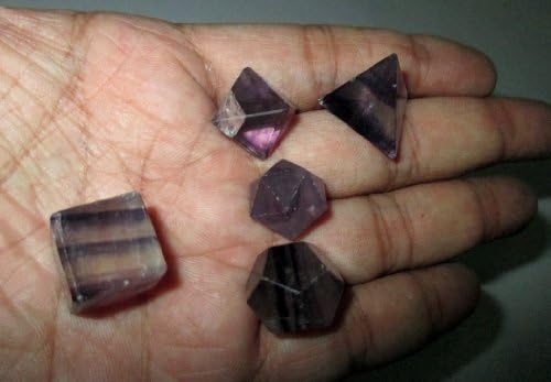 Juegos de geometría sagrada de flurita púrpura azabache, folleto gratuito Jet International Crystal Therapy 5 piedras platónico sólido sólido grado