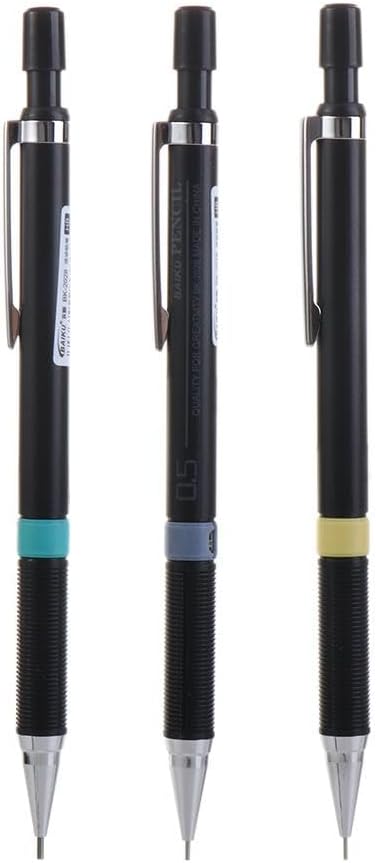 Lápiz mecánico de metal, 0.3, 0.5, 0.7, 0.035 in, lápiz automático HB 2B, lápiz de pintura de ingeniería para escribir, dibujar, bosquejar (0.012 in