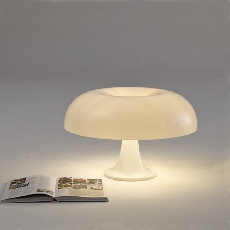 White Mushroom Table Lamp, 20W Modern Aesthetic Mushroom Lamp for Bedroom, 3 Colors Dimmable, Retro Living Room Mushroom Decor, Plug Powered, 4Pcs